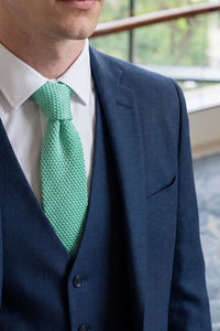 Mintgroene gebreide stropdas voor heren