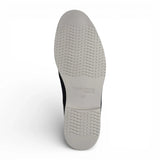 Heren Derby schoenen met gladde neus van marineblauw suède leer