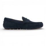 Marineblauwe suède mocassin loafers voor heren