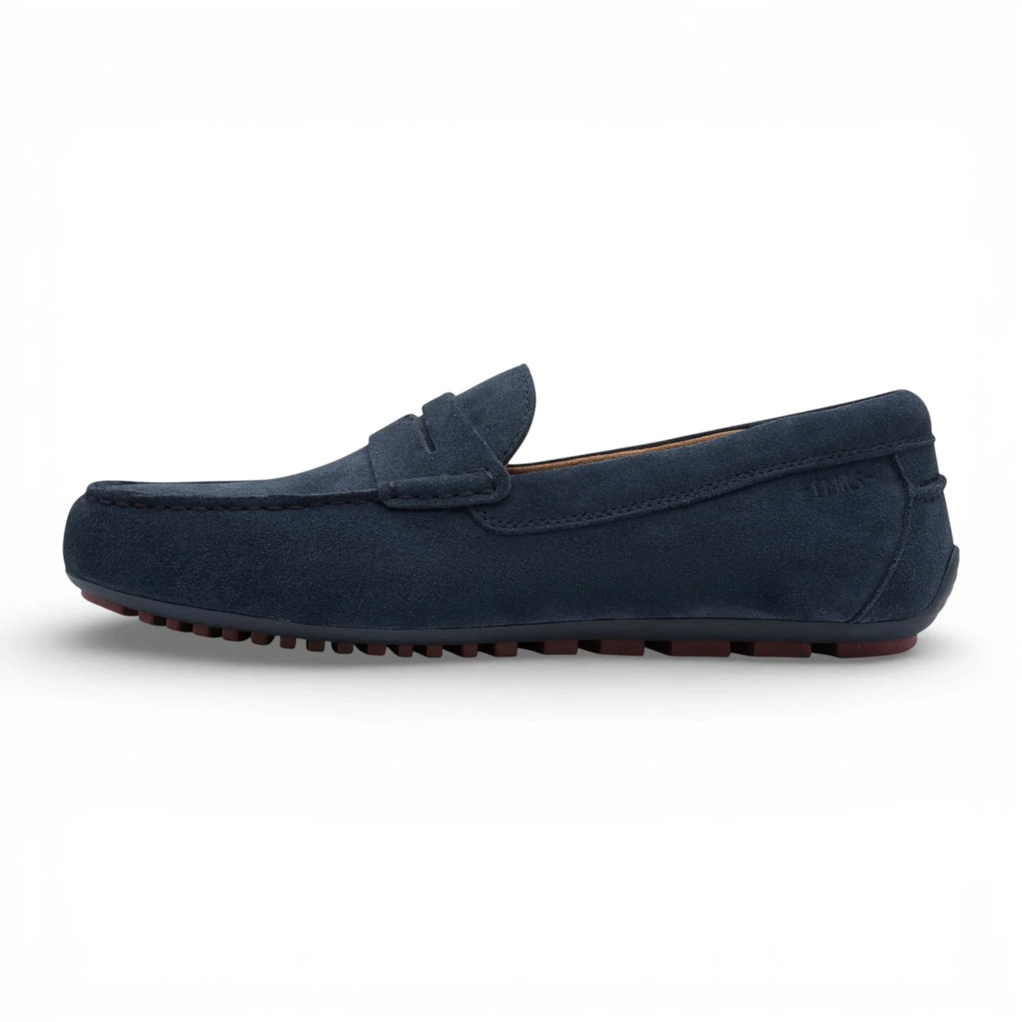 Marineblauwe suède mocassin loafers voor heren