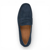 Marineblauwe suède mocassin loafers voor heren
