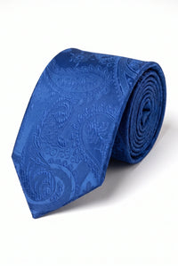 Cadeauset met marineblauwe paisley stropdas voor heren