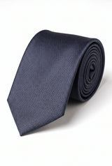 Marineblauwe smalle stropdas voor heren, 6 cm breed, effen kleur.