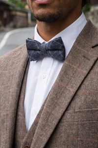Herenstropdas van marineblauwe tweed