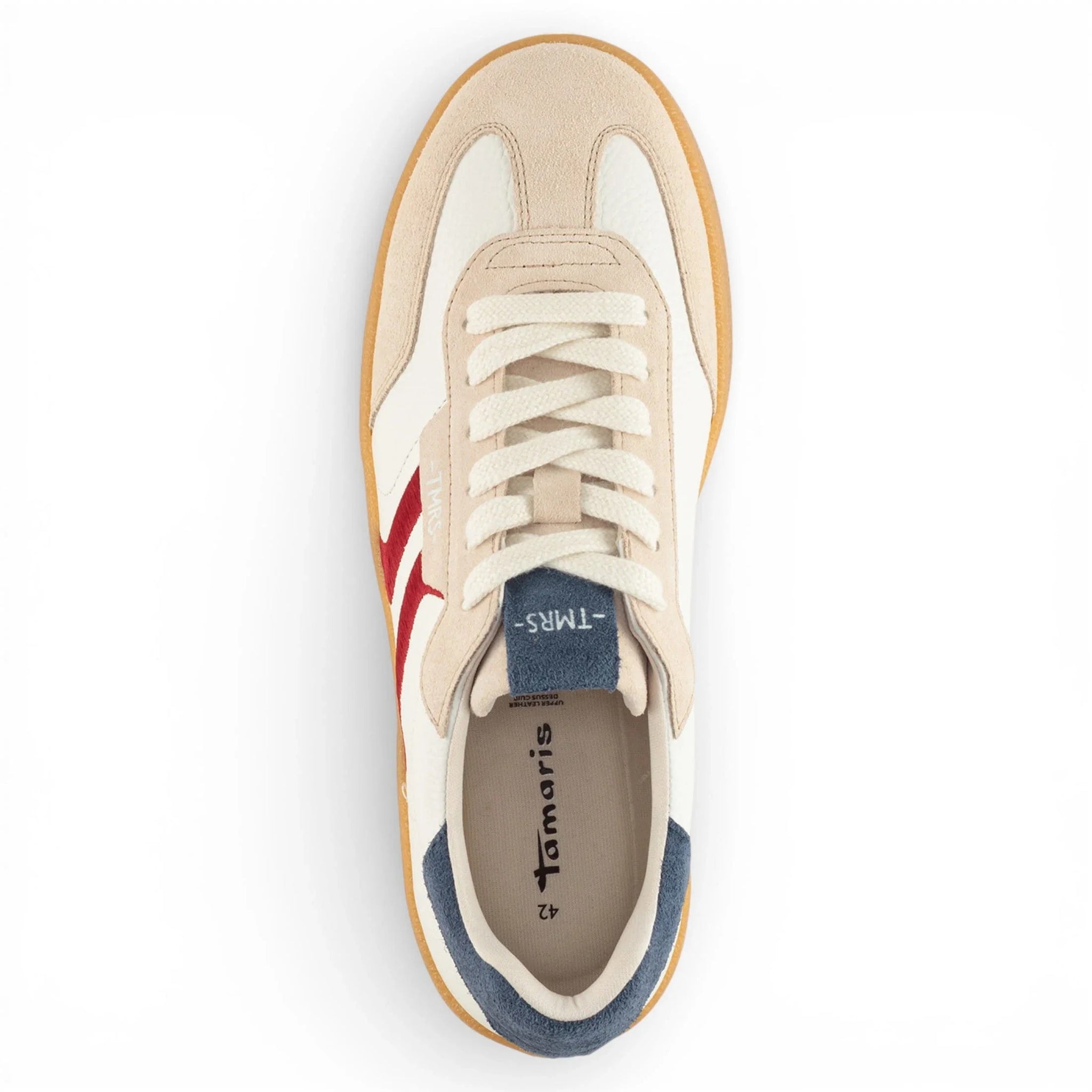 Off White leren sneakers voor heren met rode streep