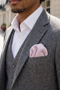 Roze pochet van tweedwolmix voor heren