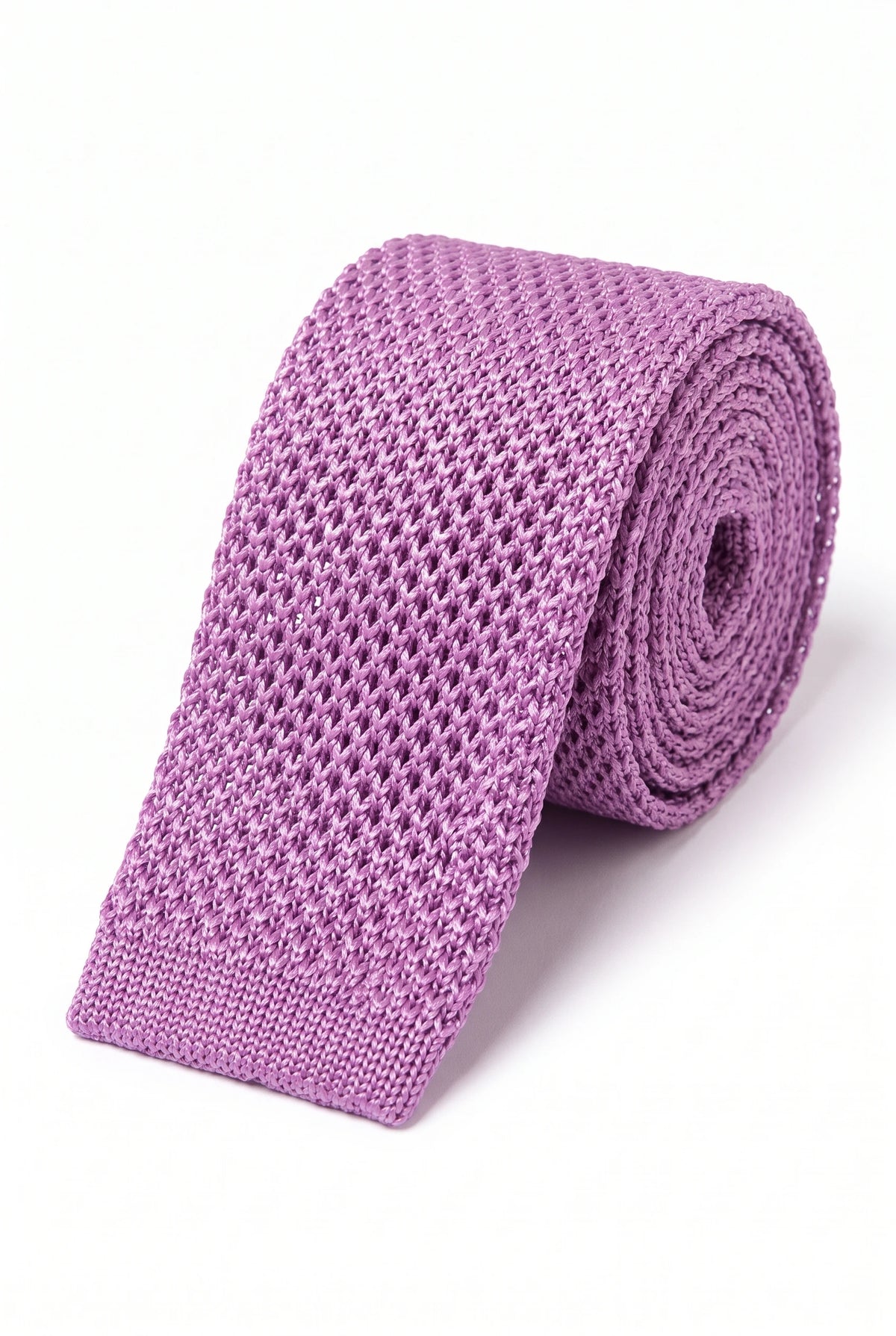 Paarse gebreide polyester stropdas voor heren