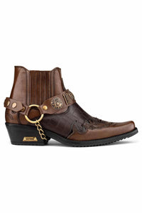 Mens Real Leather Cowboy Boots with Cuban Heel