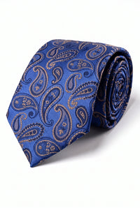 Koningsblauwe heren das met paisley-patroon