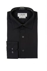 Slim fit overhemd met lange mouwen en knoopsluiting voor heren - Zwart
