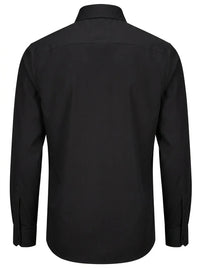 Slim fit overhemd met lange mouwen en knoopsluiting voor heren - Zwart
