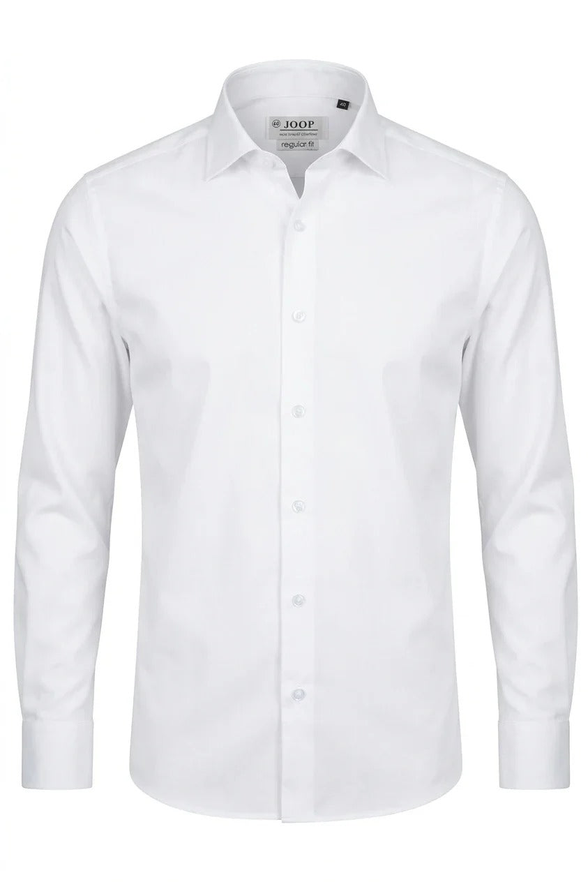 Slim fit overhemd met lange mouwen en knoopsluiting voor heren - wit