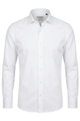 Slim fit overhemd met lange mouwen en knoopsluiting voor heren - wit