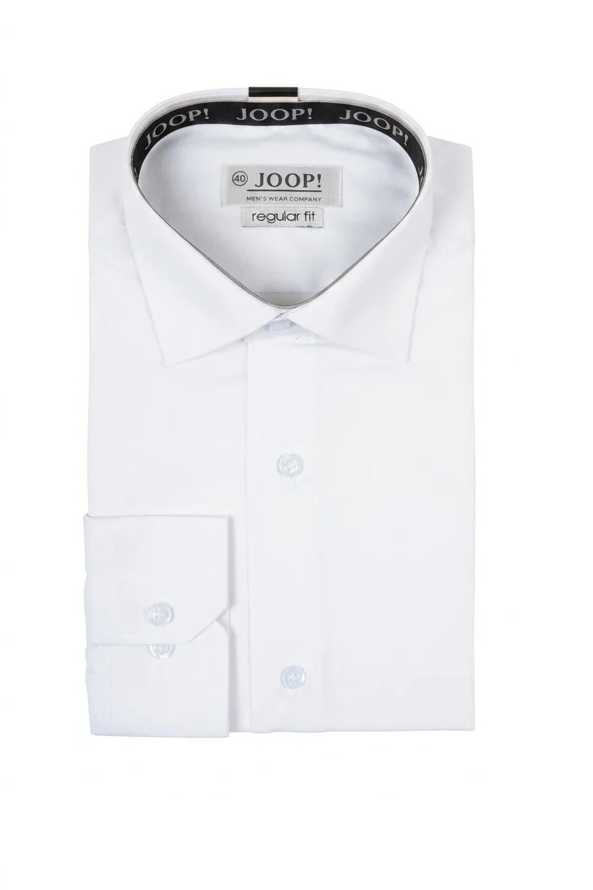 Slim fit overhemd met lange mouwen en knoopsluiting voor heren - wit