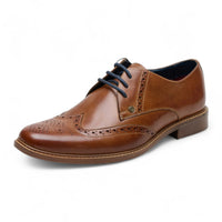 Bruine leren wingtip Oxford brogue nette schoenen voor heren