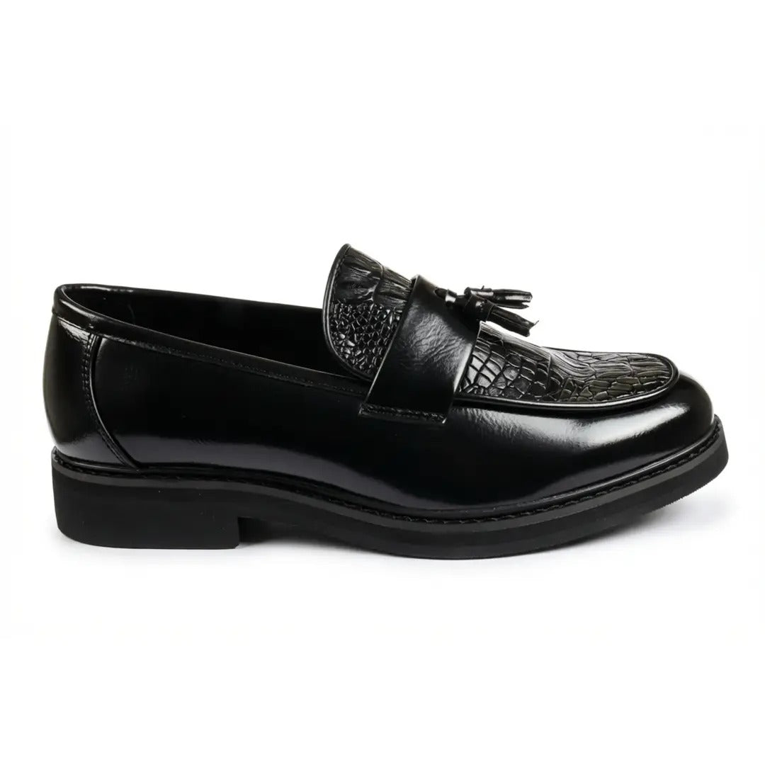 Heren loafers met kwastjes en profielzool
