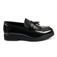 Heren loafers met kwastjes en profielzool