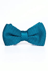 Gebreide vlinderdas voor heren in turquoise