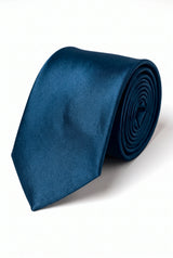 Heren stropdasset in turquoise met pochet en manchetknopen