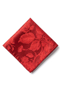 Herenstropdas met vierkante zak, formele bloemenstropdas - Rood