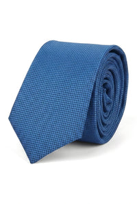Herenstropdas met vierkante zak, formele effen stropdas - blauw