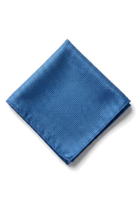 Herenstropdas met vierkante zak, formele effen stropdas - blauw