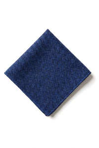 Heren Tweed Blauwe Stropdas Zakdoekset Klassieke Britse Erfgoed Wol Visgraat