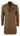 Mens Winter Over Coat 3/4 Trench Jacket Herringbone Long Velvet Trim Button-Tan