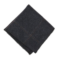 Herenstropdas van wolmix met visgraatruitpatroon - Marineblauw
