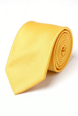 Gele, smalle herenstropdas van 6 cm