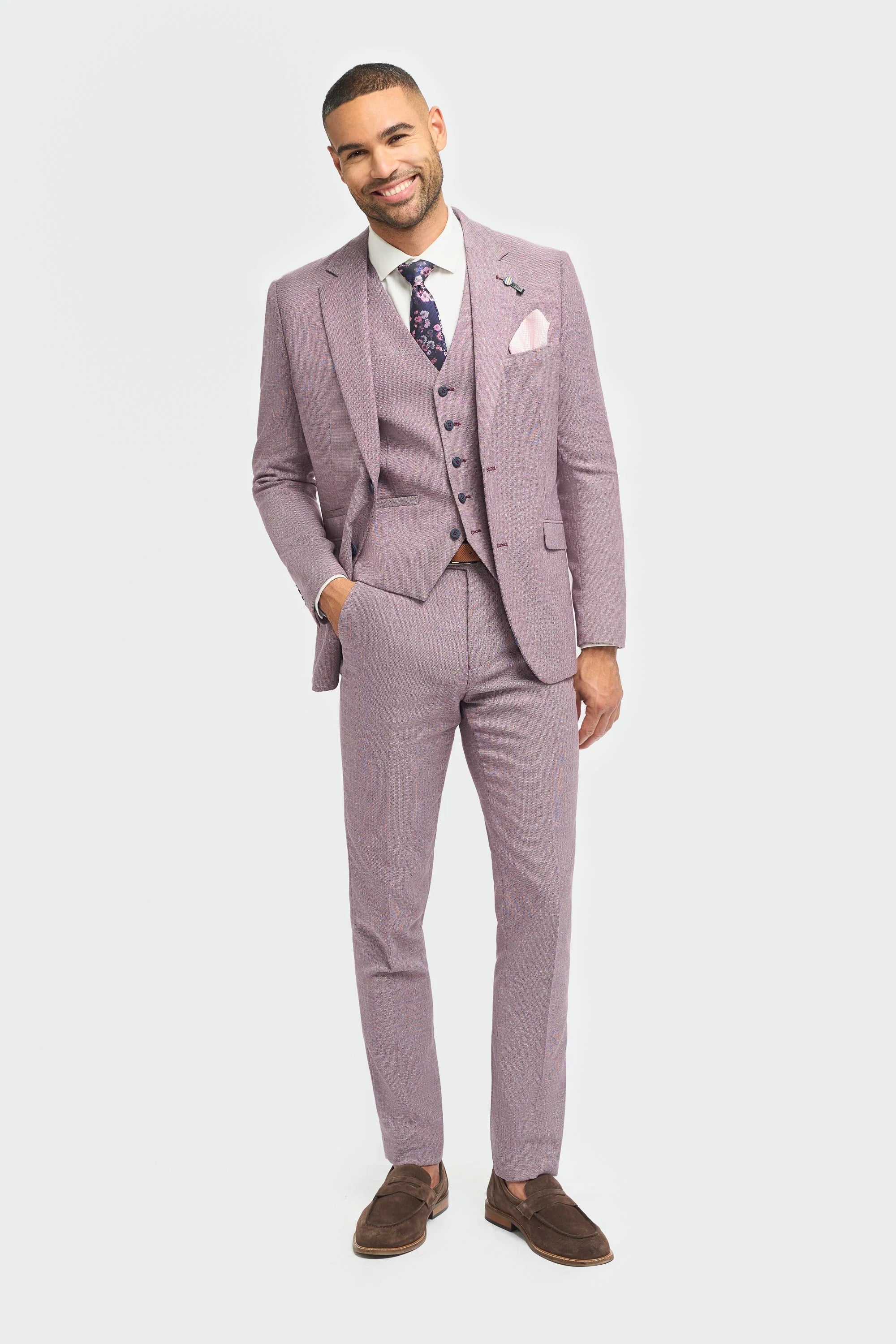 Miami - Roze slim fit zomerblazer voor heren