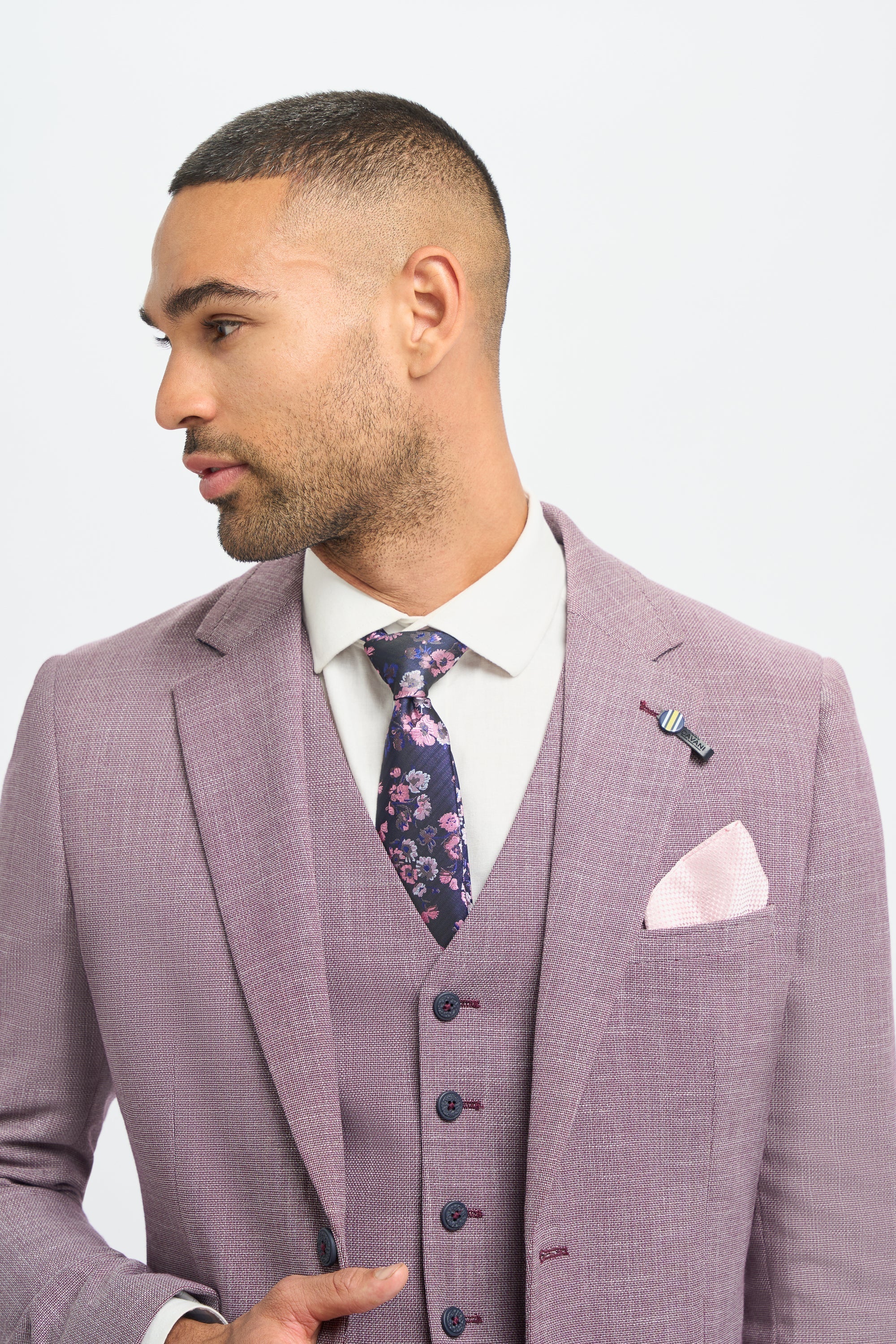 Miami - Roze slim fit zomerblazer voor heren