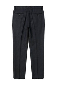 Oscar - Heren marineblauwe wolmix tweed broek