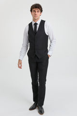 Paul Andrew Parker - Heren 3-delig zwart op maat gemaakt compleet pak Klassiek portier Rouwbegrafenis