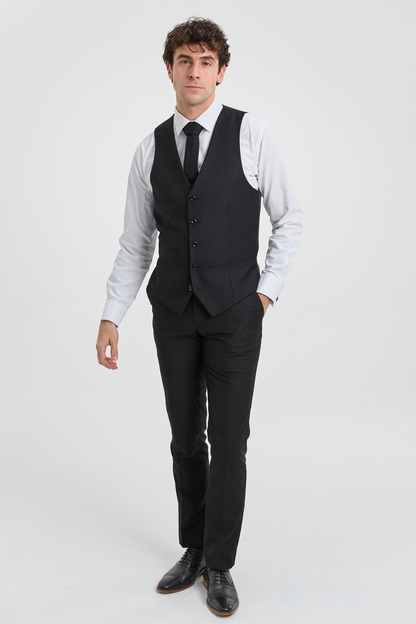 Paul Andrew Parker - Heren 3-delig zwart op maat gemaakt compleet pak Klassiek portier Rouwbegrafenis