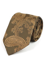 Paisley nek bronzen stropdas cadeauset pochet manchetknopen stropdas bloemen satijn