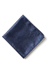 Paisley Hals Marineblauwe Stropdas Cadeauset Pochet Manchetknopen Stropdas Bloemen Satijn