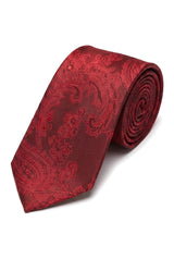 Paisley hals rode stropdas cadeauset pochet manchetknopen stropdas bloemen satijn