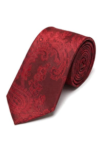 Paisley hals rode stropdas cadeauset pochet manchetknopen stropdas bloemen satijn