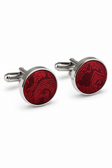 Paisley hals rode stropdas cadeauset pochet manchetknopen stropdas bloemen satijn