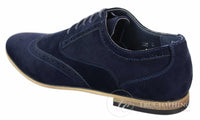 Patron 238 Mens Suede Leather Brogues Smart Casual Red Brown Navy Black Laced Shoes Retro
