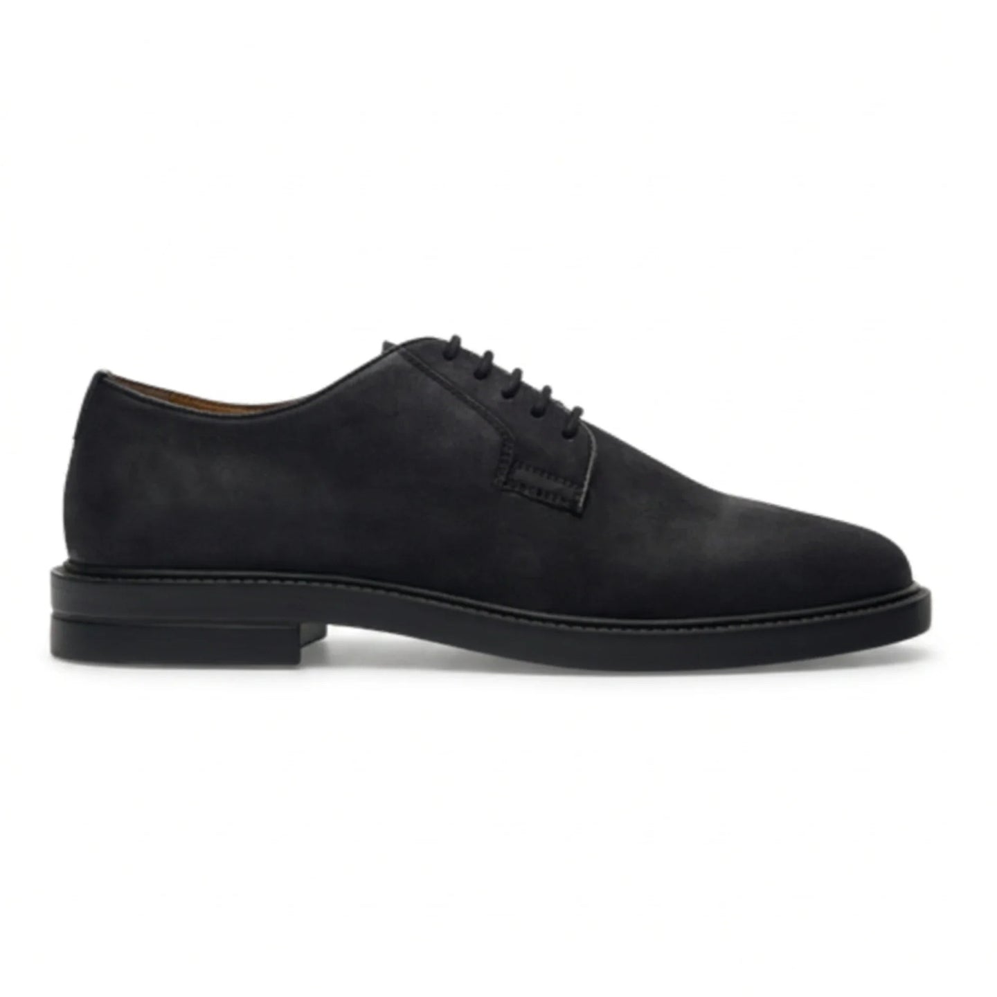 Pedro - Heren Derby schoenen met vetersluiting, zwart suède, matte afwerking