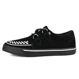 Puntige Creeper sneakers in zwart-wit suède met platformzool