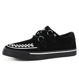 Puntige Creeper sneakers in zwart-wit suède met platformzool