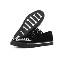 Puntige Creeper sneakers in zwart-wit suède met platformzool