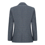 Boys 3 Piece Suit Navy Blue Tweed Check Vintage Retro Tailored Fit 1920s