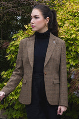 Ralph - Bruine Tweed Blazer voor Dames met Tailored Fit