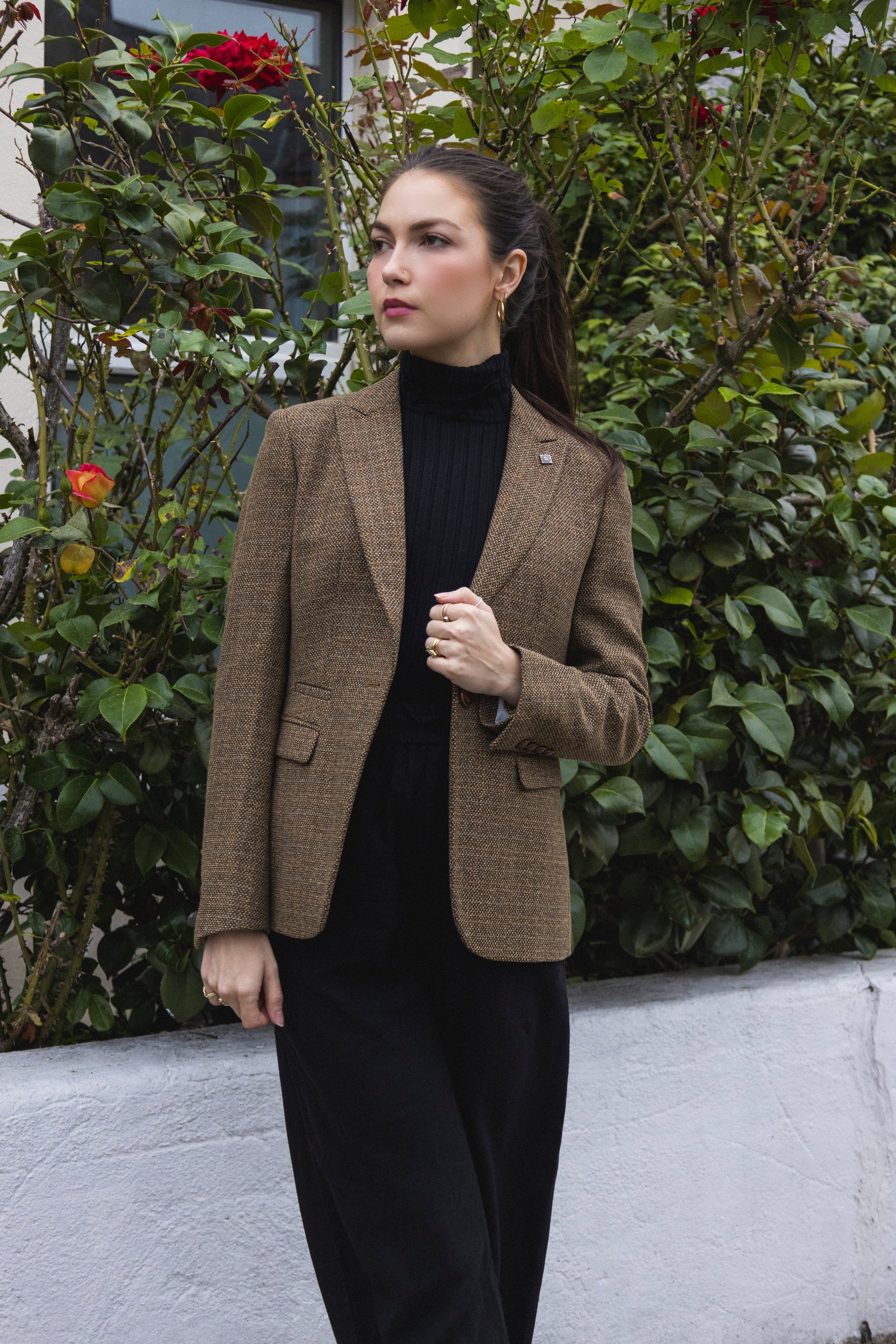 Ralph - Bruine Tweed Blazer voor Dames met Tailored Fit