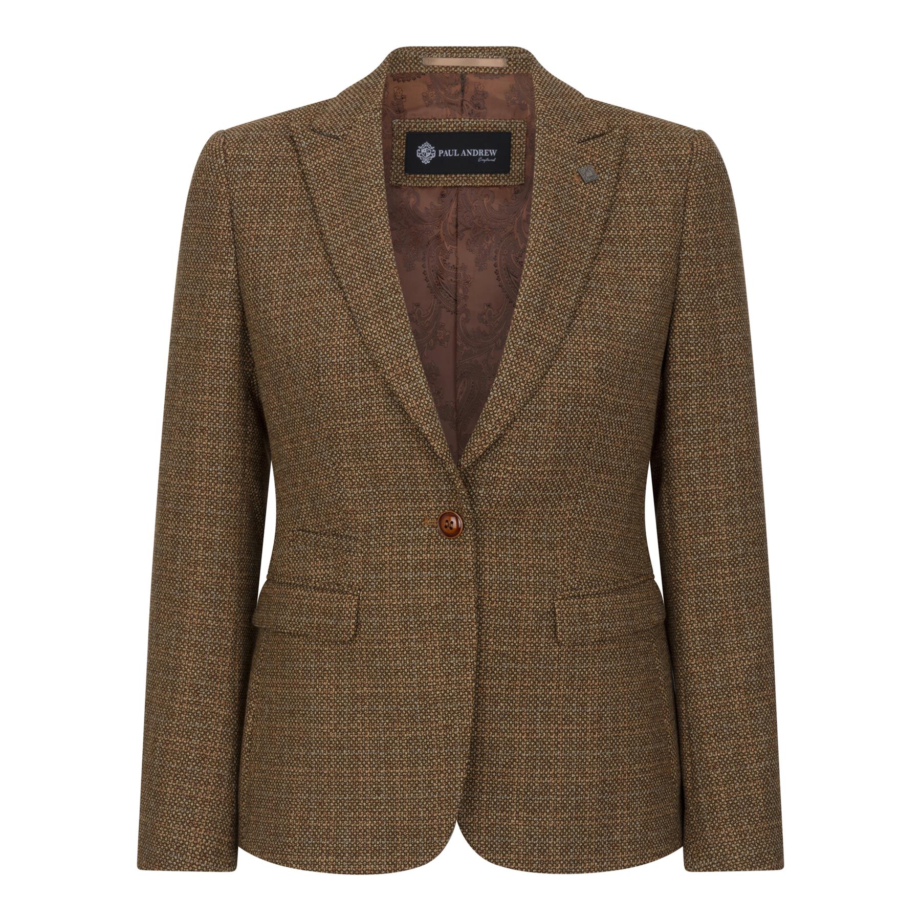 Ralph - Bruine Tweed Blazer voor Dames met Tailored Fit