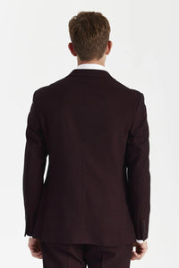 Regent - Brugundy geruite double-breasted blazer voor heren